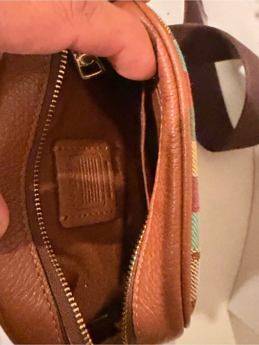 Coach Brown Signature Stripe Crossbody Camera Bag - Picture 5 of 10